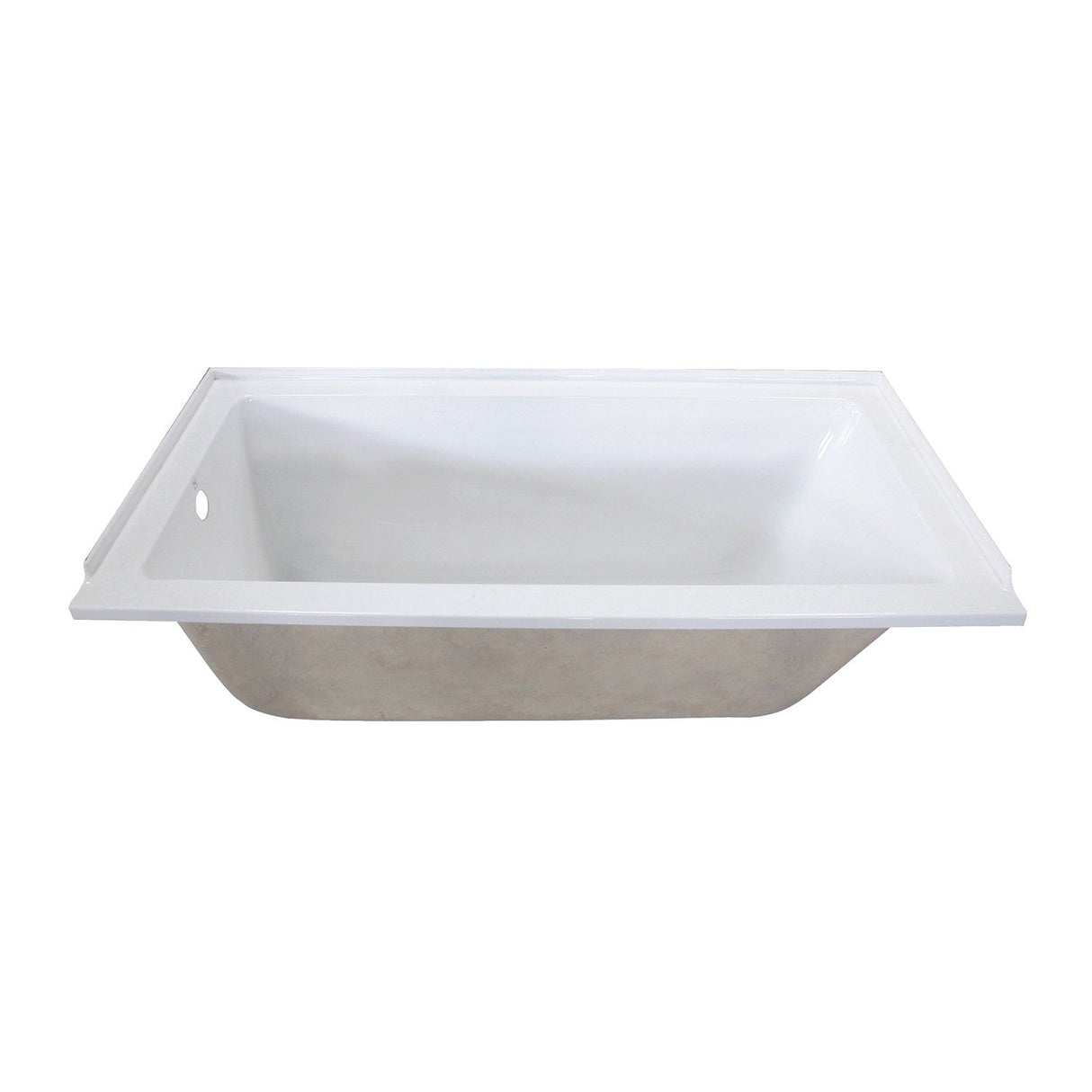 Aqua Eden VTPN603020L 60-Inch Acrylic Rectangular Drop-In Tub with Left Hand Drain, White