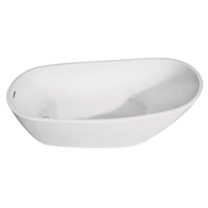 Aqua Eden VTRS632927 63-Inch Acrylic Single Slipper Freestanding Tub with Drain, White