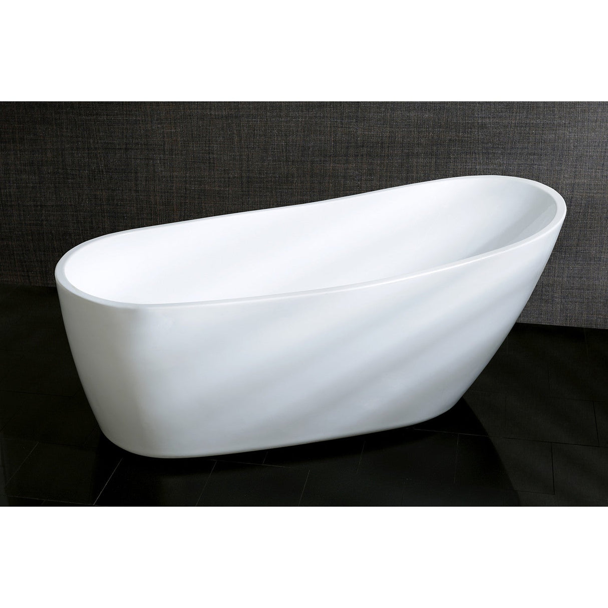 Aqua Eden VTRS683128 68-Inch Acrylic Single Slipper Freestanding Tub with Drain, White