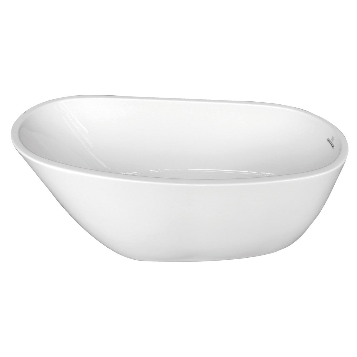 Aqua Eden VTRS683128 68-Inch Acrylic Single Slipper Freestanding Tub with Drain, White