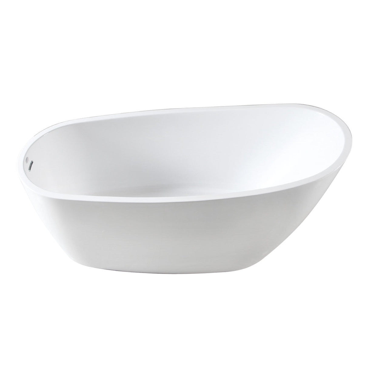Aqua Eden VTRS723228 72-Inch Acrylic Freestanding Tub with Drain, Glossy White
