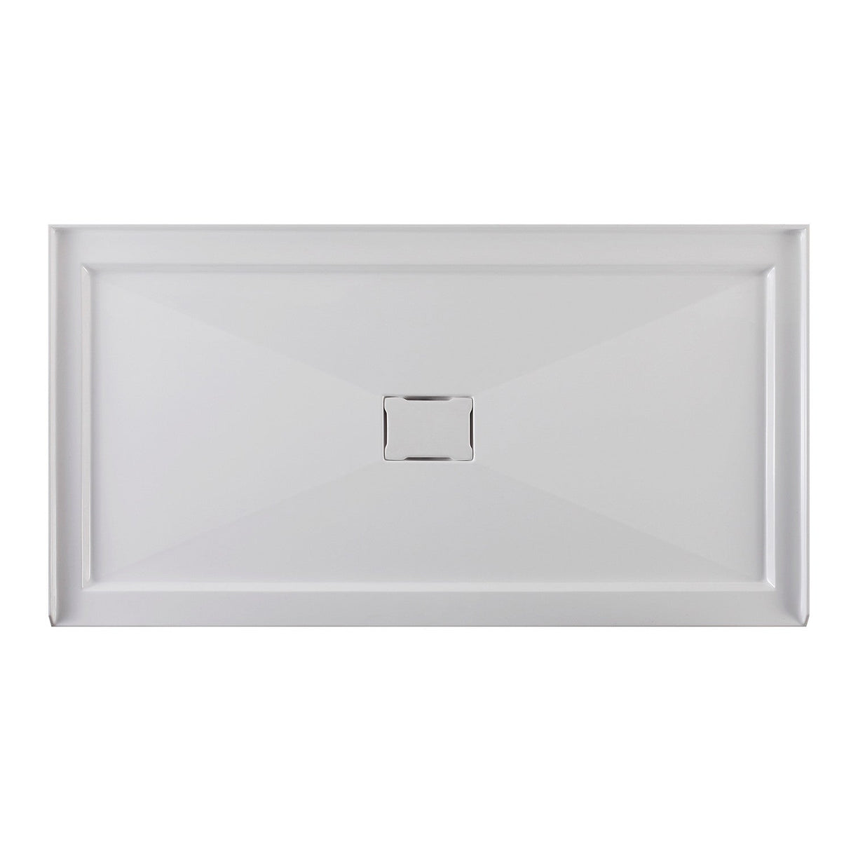 Dominica VTSB60325C 60-Inch x 32-Inch Acrylic Single Threshold Shower Base with Center Drain, White