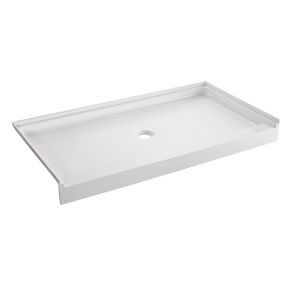 Bonaire VTSB60326C 60-Inch x 32-Inch Anti-Skid Acrylic Shower Base with Center Drain, White