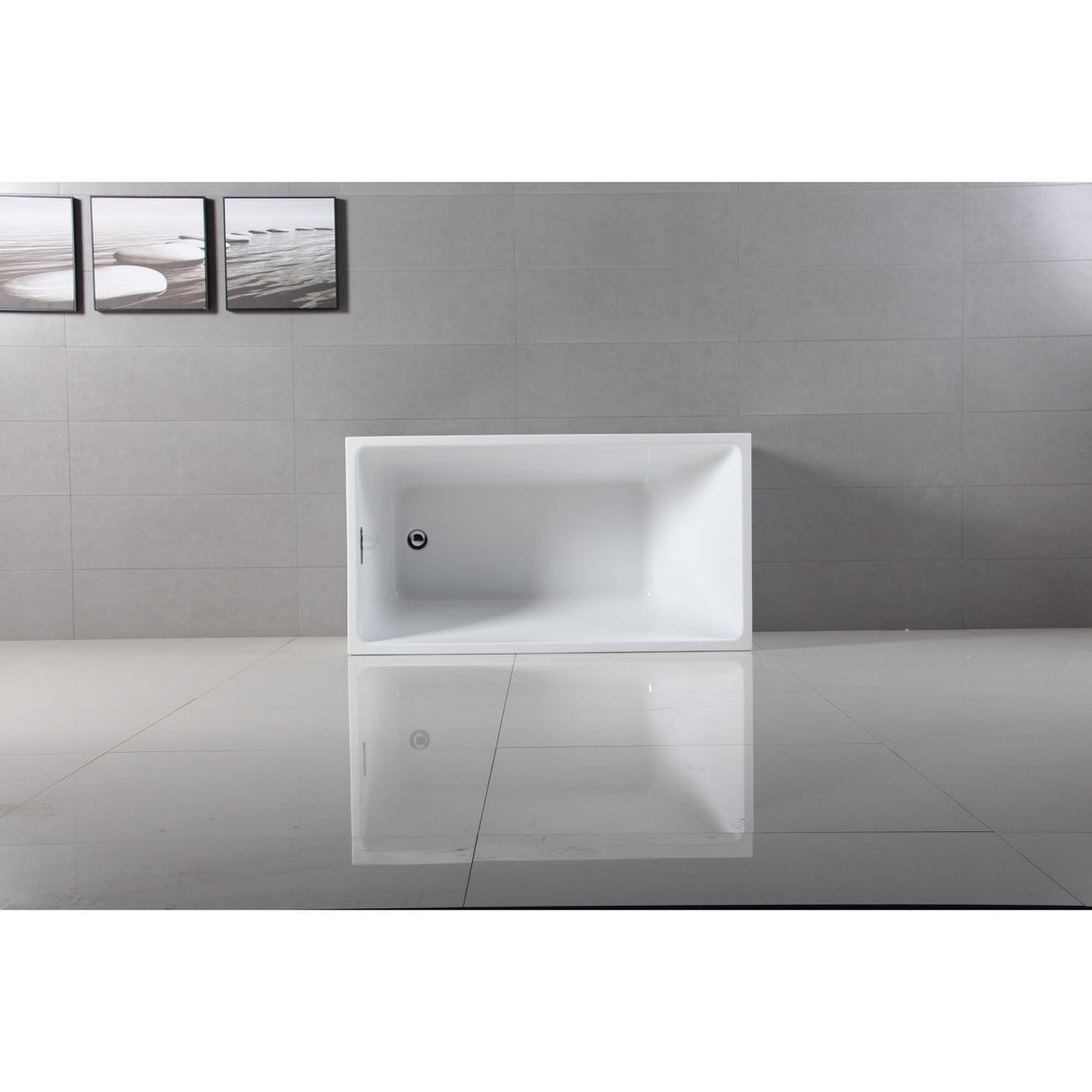 Aqua Eden VTSQ512823 51-Inch Acrylic Freestanding Tub with Drain, White