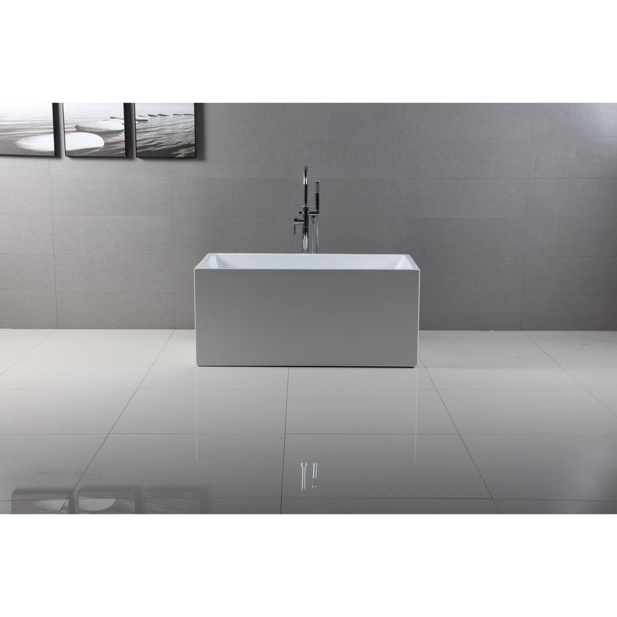 Aqua Eden VTSQ512823 51-Inch Acrylic Freestanding Tub with Drain, White