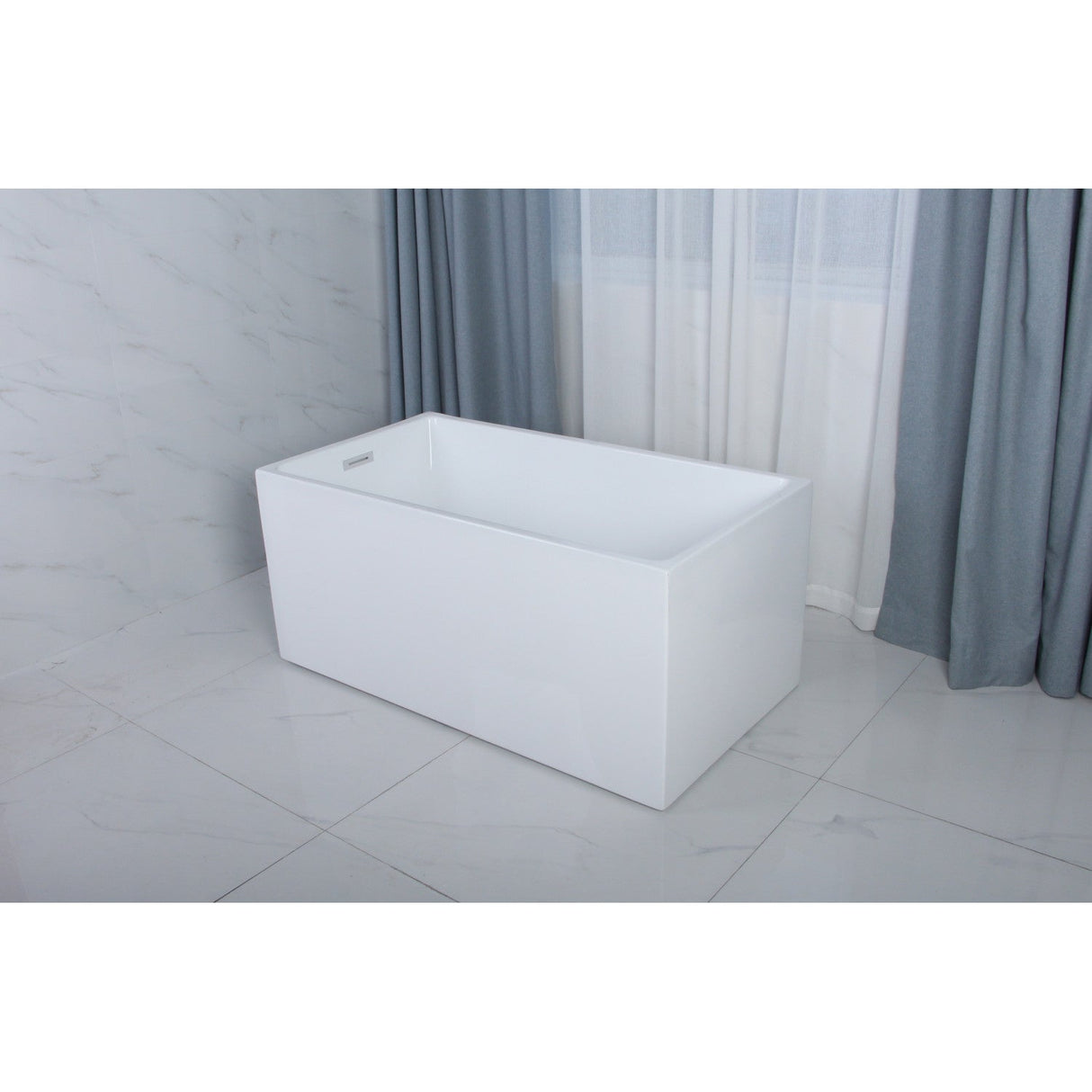 Aqua Eden VTSQ512823 51-Inch Acrylic Freestanding Tub with Drain, White