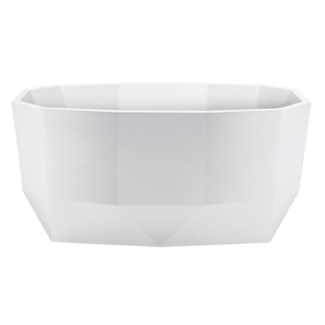 Aqua Eden VTSQ593024 59-Inch Acrylic Freestanding Tub with Drain, Glossy White