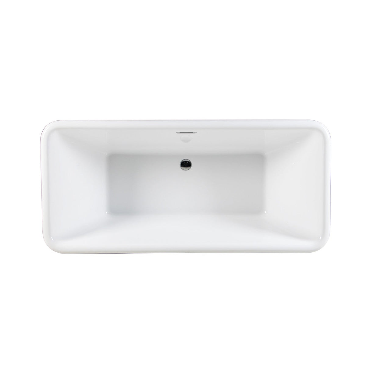 Aqua Eden VTSQ713224 71-Inch Acrylic Rectangular Pedestal Bathtub with Drain, Glossy White