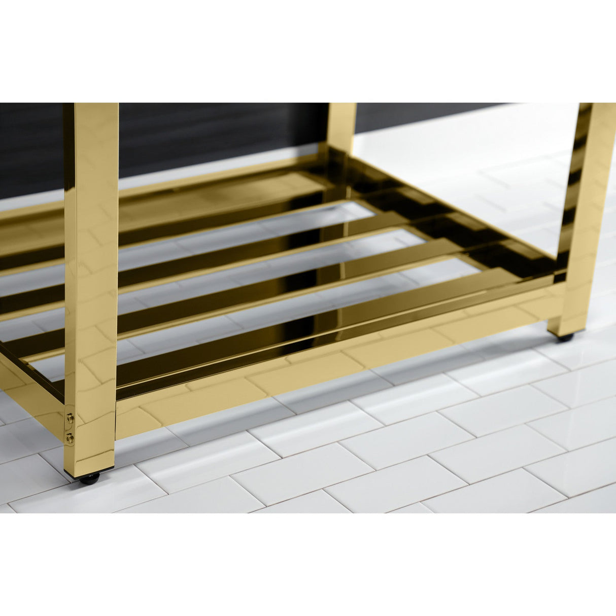 Fauceture VWP3122A2 31-Inch Ceramic Console Sink Set, White/Polished Brass