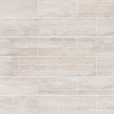 Veneto White 12"x12" Polished Porcelain Mesh-Mounted Mosaic Tile product shot angle view