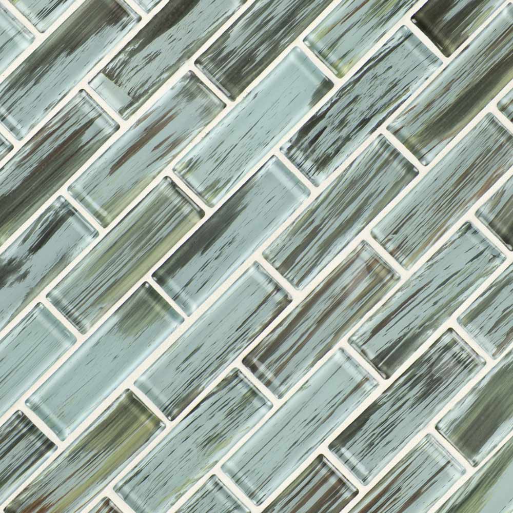 Verde subway 11.75X12 glass mesh mounted mosaic tile SMOT GLSST VERDE8MM product shot multiple tiles top view