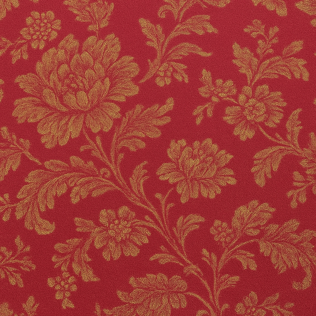 Victorian Tufted Fainting Couch – Carved Wood & Red Damask