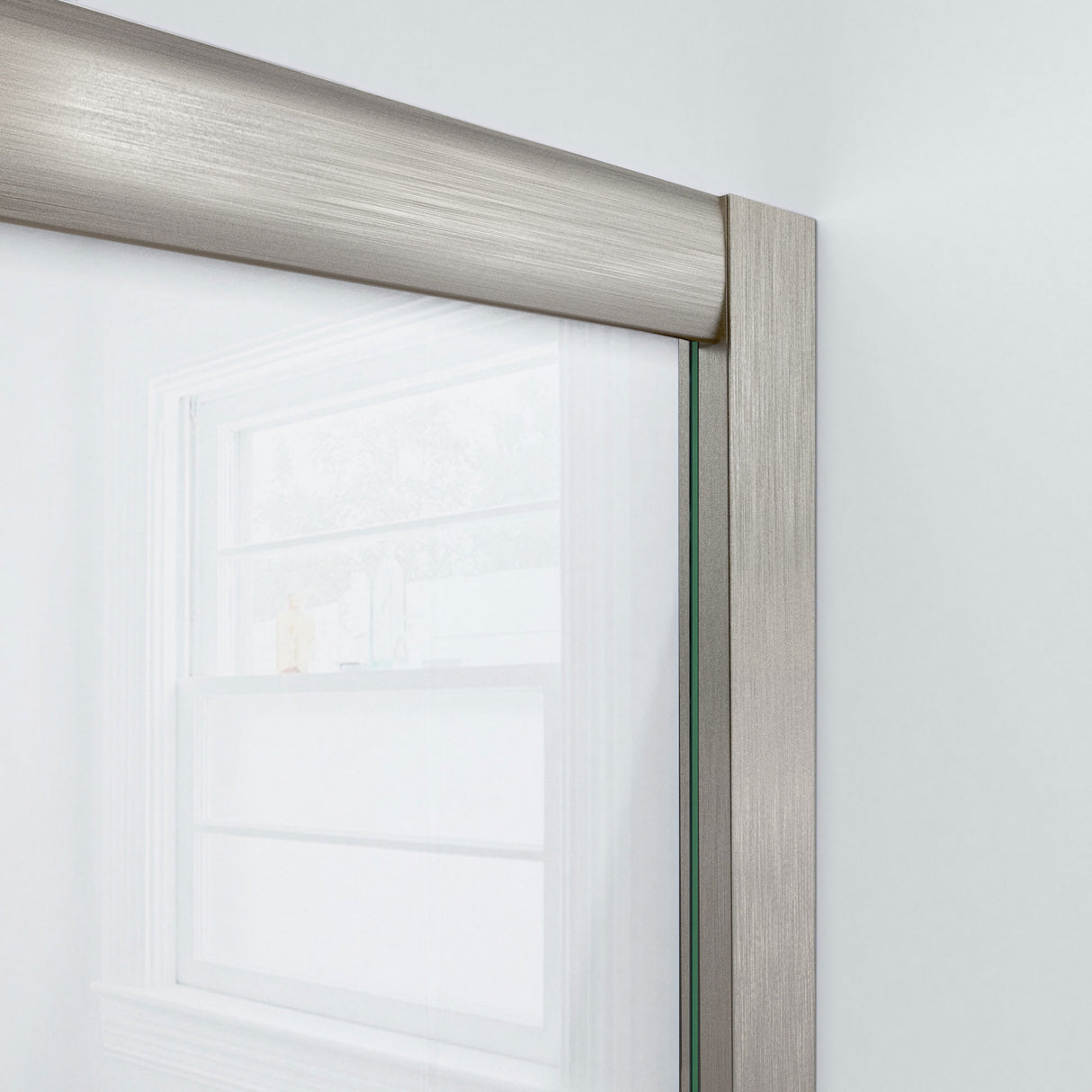 DreamLine Visions 56-60 in. W x 60 in. H Sliding Tub Door and White Wall Kit in Brushed Nickel