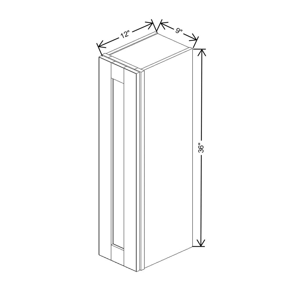 Sage 9" Wide × 36" High Wall Cabinet - J&K Cabinetry