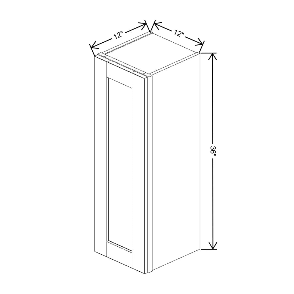 Charcoal 12" Wide × 36" High Wall Cabinet - J&K Cabinetry