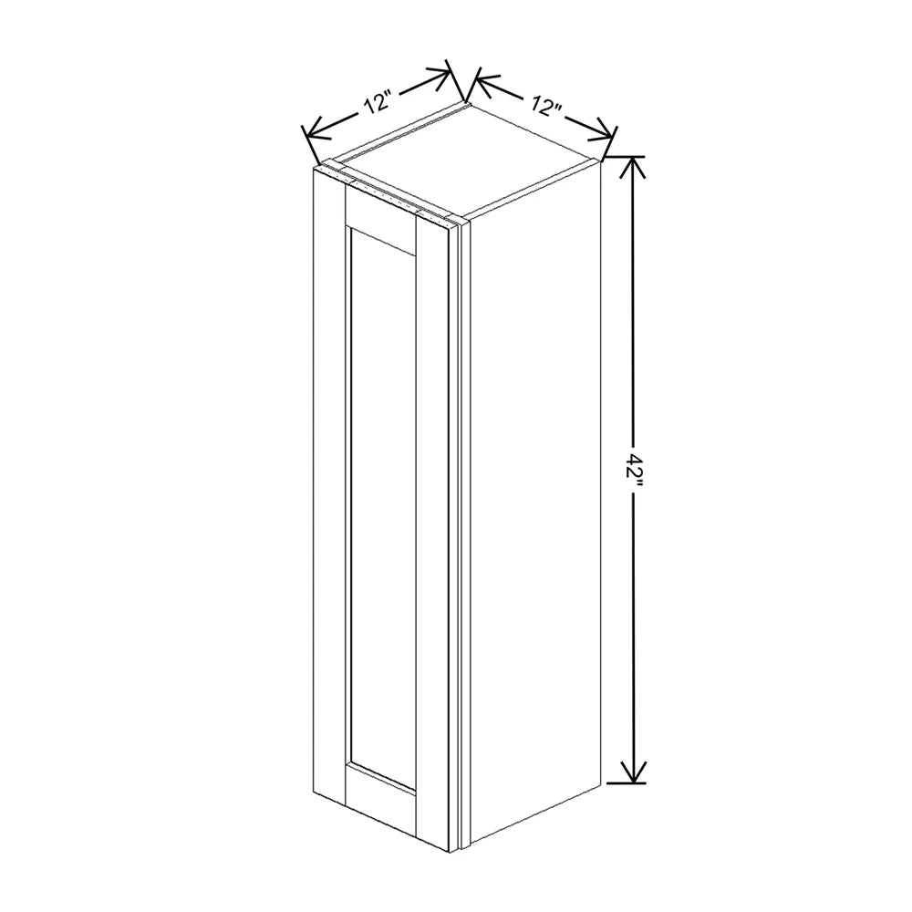 Charcoal 12" Wide × 42" High Wall Cabinet - J&K Cabinetry
