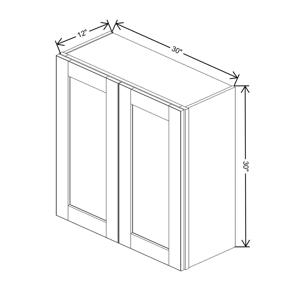 Charcoal 30" Wide × 30" High Wall Cabinet - J&K Cabinetry