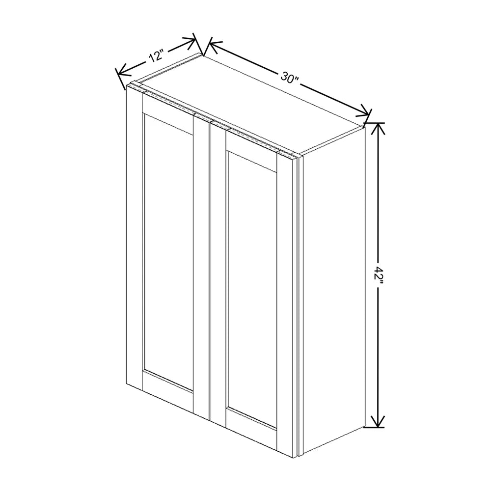 Dove 30" Wide × 42" High Wall Cabinet - J&K Cabinetry