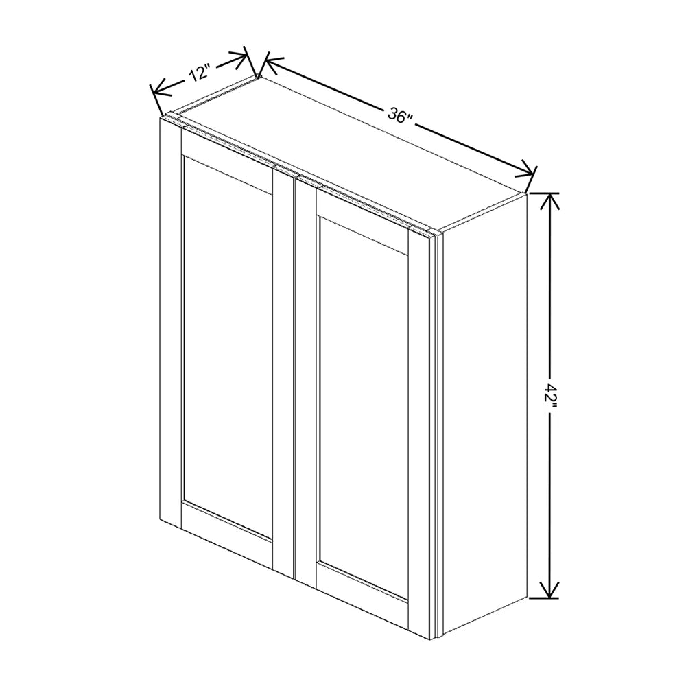 Charcoal 36" Wide × 42" High Wall Cabinet - J&K Cabinetry