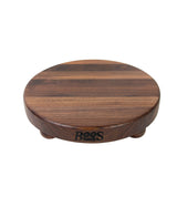 John Boos WAL-B12R Walnut Wood Cutting Board for Kitchen Prep, 12 Inch in Diameter, 1.5 Thick Edge Grain Round Charcuterie Block with Wooden Bun Feet 12DIAX1.5 WAL-EDGE GR WAL BUN FEET