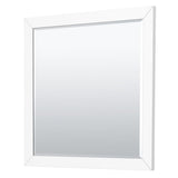 Icon 42 Inch Single Bathroom Vanity in White No Countertop No Sink Matte Black Trim 34 Inch Mirror