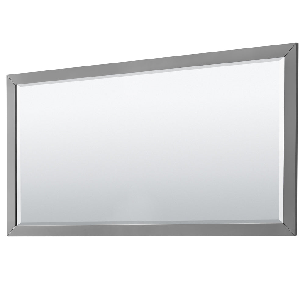 Icon 72 Inch Double Bathroom Vanity in Dark Gray Carrara Cultured Marble Countertop Undermount Square Sinks Matte Black Trim 70 Inch Mirror