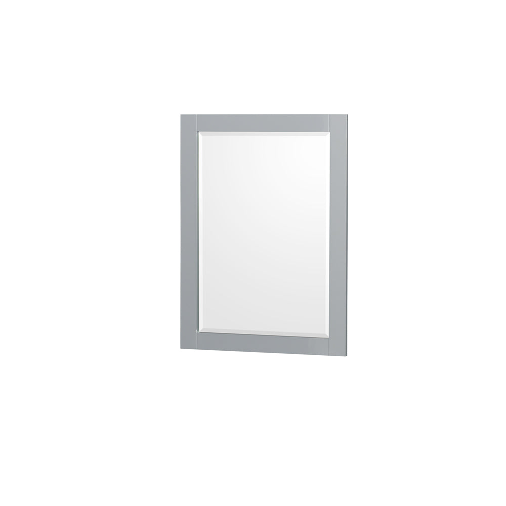 Sheffield 36 Inch Single Bathroom Vanity in Gray Carrara Cultured Marble Countertop Undermount Square Sink 24 Inch Mirror