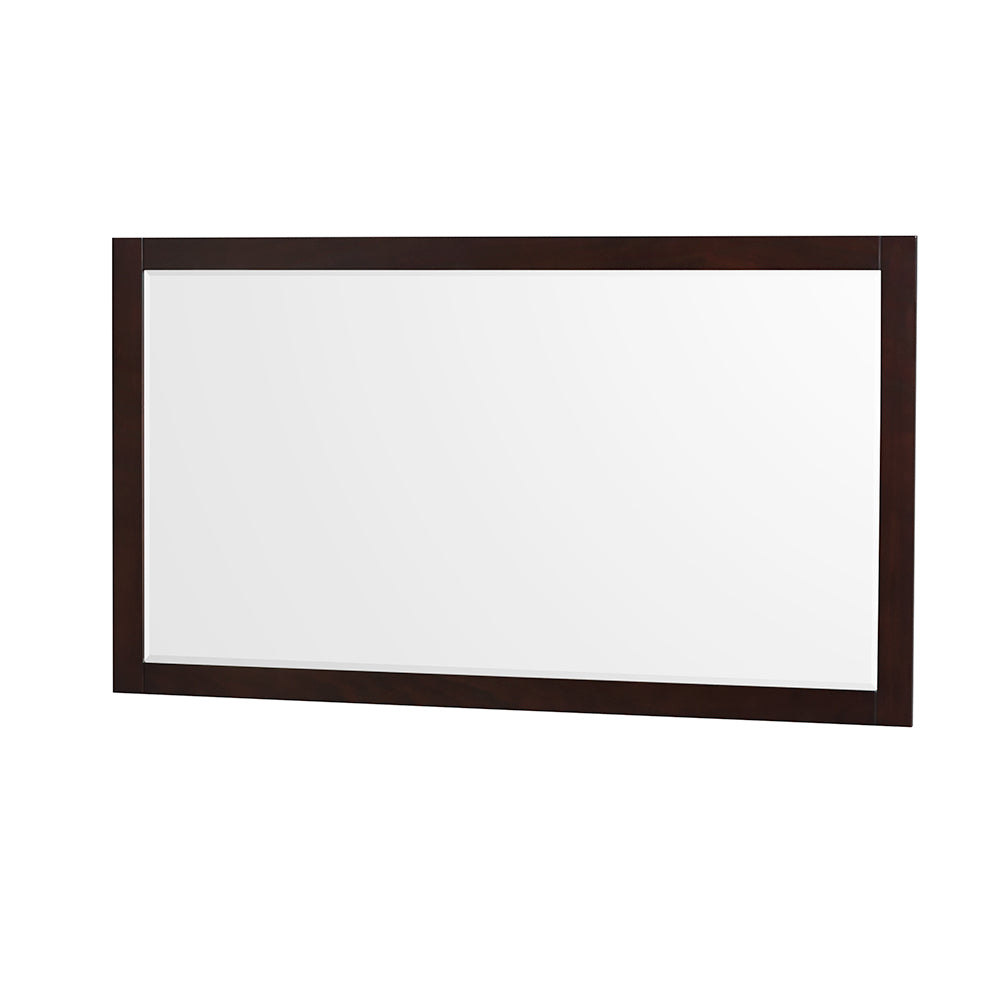 Sheffield 60 Inch Single Bathroom Vanity in Espresso Carrara Cultured Marble Countertop Undermount Square Sink 58 Inch Mirror