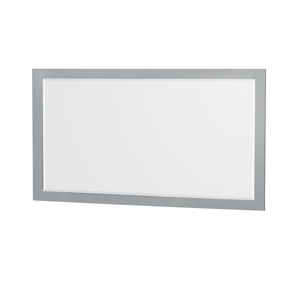 Sheffield 60 Inch Single Bathroom Vanity in Gray No Countertop No Sink and 58 Inch Mirror