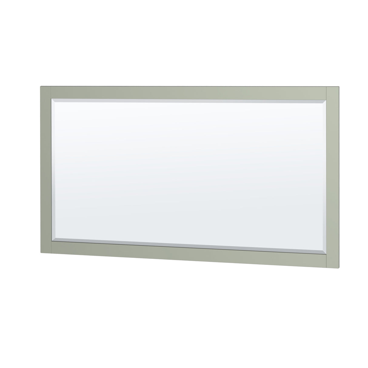 Sheffield 60 inch Single Bathroom Vanity in Light Green White Carrara Marble Countertop Undermount Square Sink Brushed Nickel Trim 58 inch Mirror