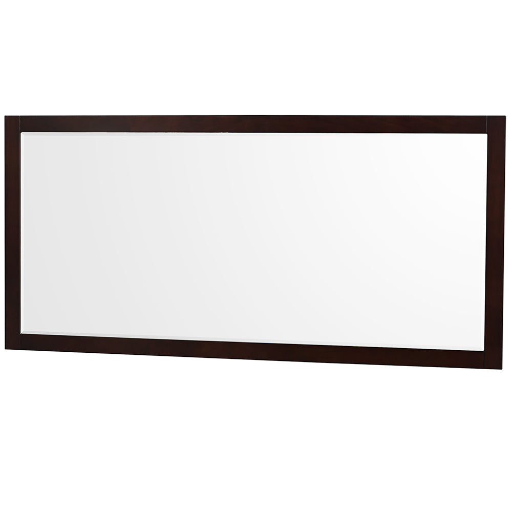 Sheffield 72 Inch Double Bathroom Vanity in Espresso Carrara Cultured Marble Countertop Undermount Square Sinks 70 Inch Mirror