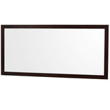 Sheffield 80 Inch Double Bathroom Vanity in Espresso White Cultured Marble Countertop Undermount Square Sinks 70 Inch Mirror