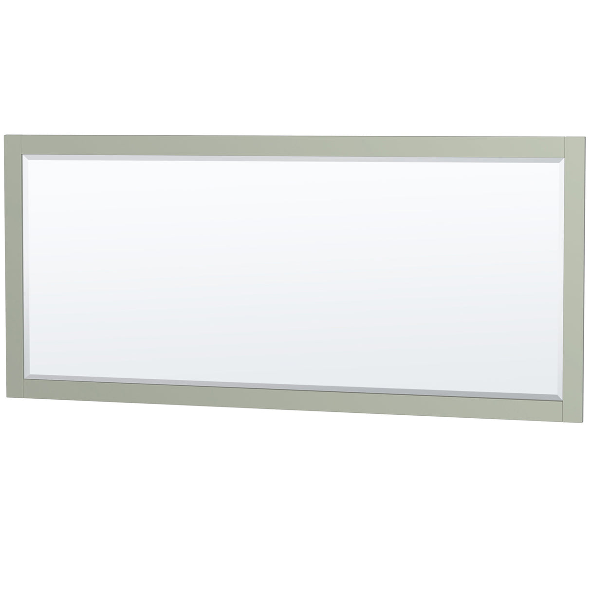 Sheffield 84 inch Double Bathroom Vanity in Light Green No Countertop No Sink Brushed Nickel Trim 70 inch Mirror