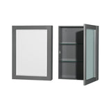 Sheffield 72 Inch Double Bathroom Vanity in Dark Gray White Cultured Marble Countertop Undermount Square Sinks Medicine Cabinets
