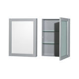 Sheffield 48 Inch Single Bathroom Vanity in Gray White Carrara Marble Countertop Undermount Oval Sink and Medicine Cabinet