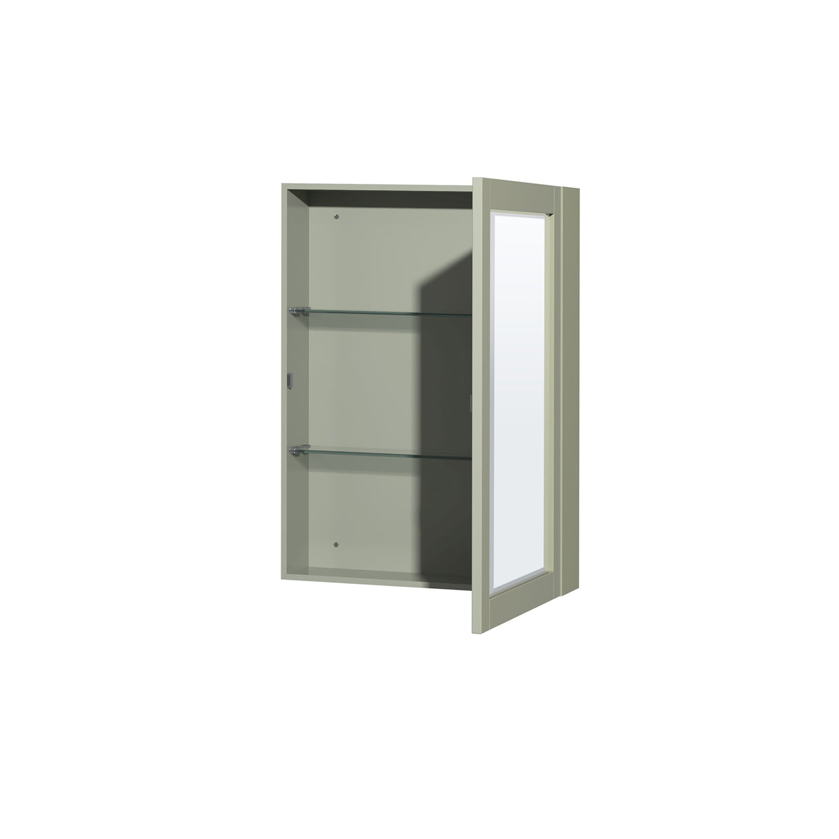 Sheffield 36 inch Single Bathroom Vanity in Light Green White Carrara Marble Countertop Undermount Square Sink Brushed Nickel Trim Medicine Cabinet
