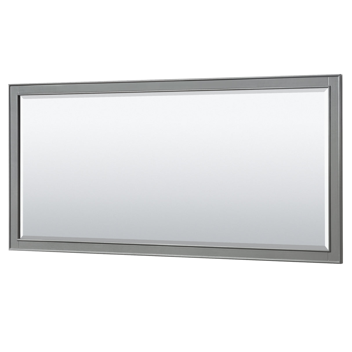 Deborah 80 Inch Double Bathroom Vanity in Dark Gray White Carrara Marble Countertop Undermount Square Sinks and 70 Inch Mirror