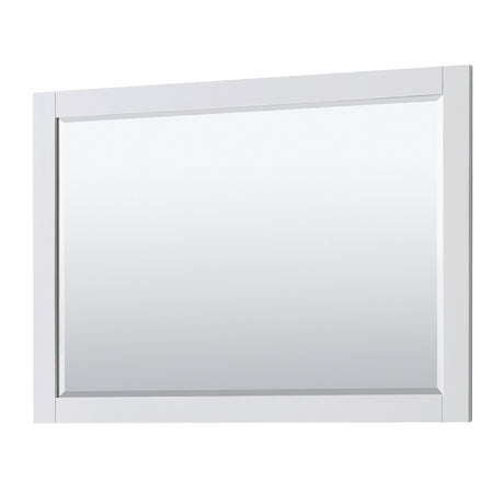 Avery 48 Inch Single Bathroom Vanity in White No Countertop No Sink and 46 Inch Mirror