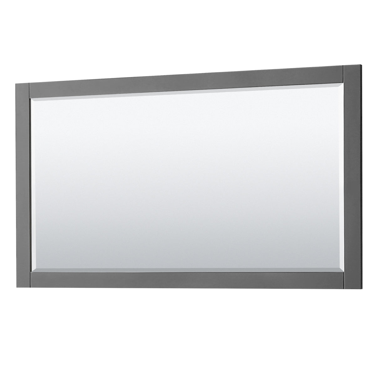 Avery 60 Inch Double Bathroom Vanity in Dark Gray No Countertop No Sinks Matte Black Trim 58 Inch Mirror