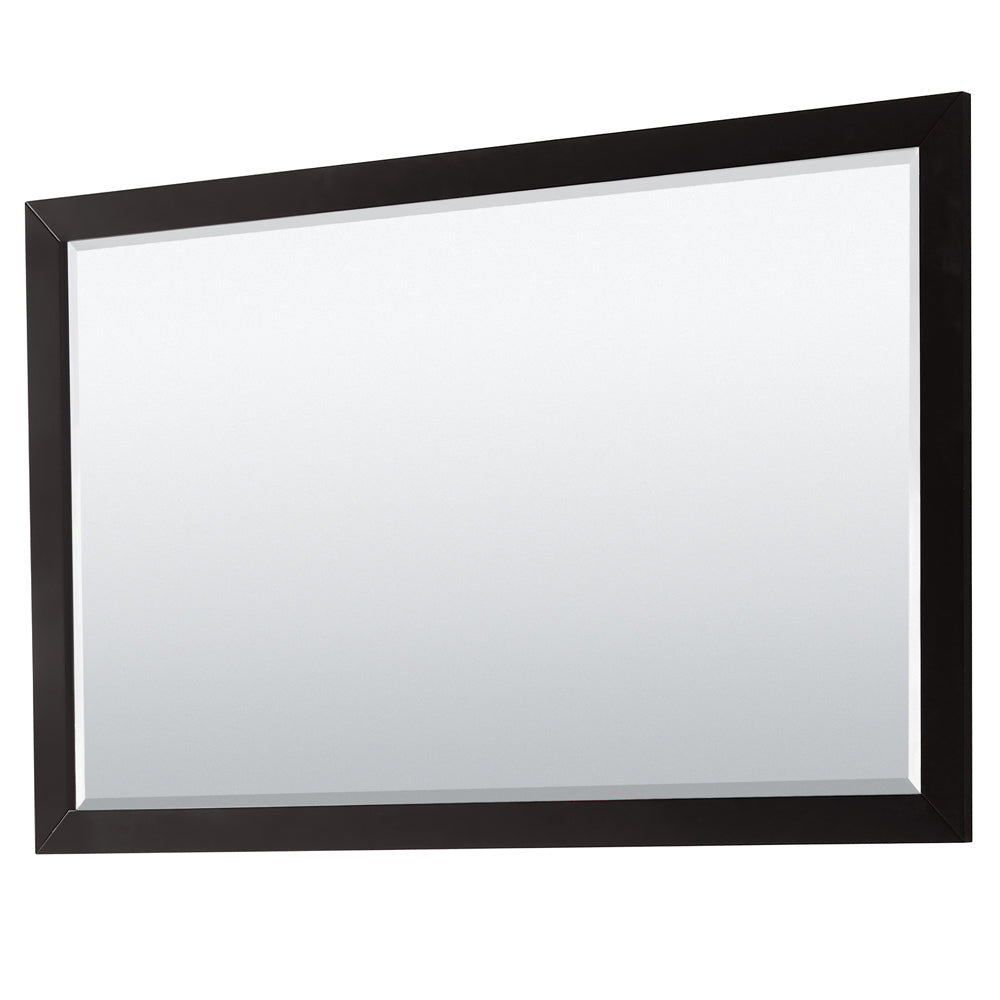 Daria 60 Inch Double Bathroom Vanity in Dark Espresso No Countertop No Sink Matte Black Trim 58 Inch Mirror