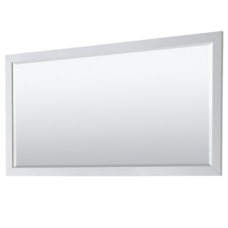 Daria 72 Inch Double Bathroom Vanity in White No Countertop No Sink Matte Black Trim 70 Inch Mirror