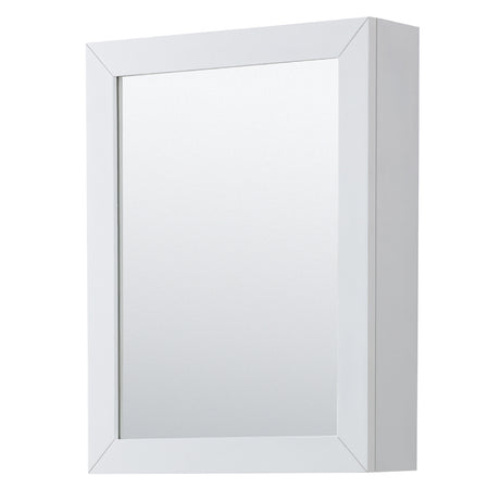 Daria 48 Inch Single Bathroom Vanity in White No Countertop No Sink Medicine Cabinet Brushed Gold Trim