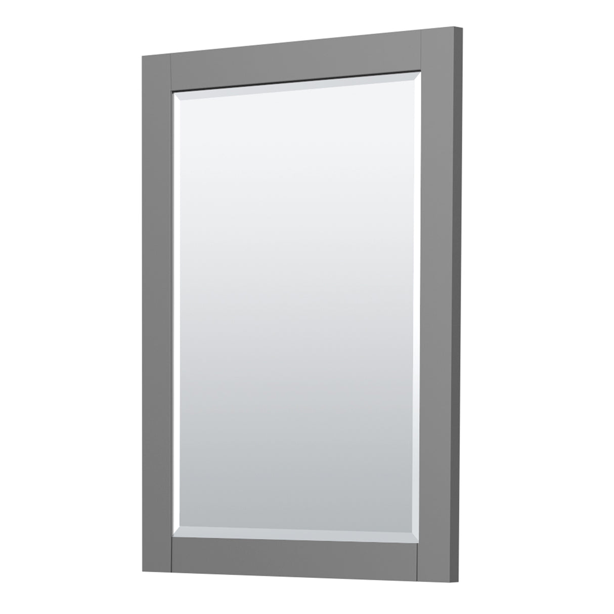 Miranda 30 Inch Single Bathroom Vanity in Dark Gray White Cultured Marble Countertop Undermount Square Sink Matte Black Trim 24 Inch Mirror