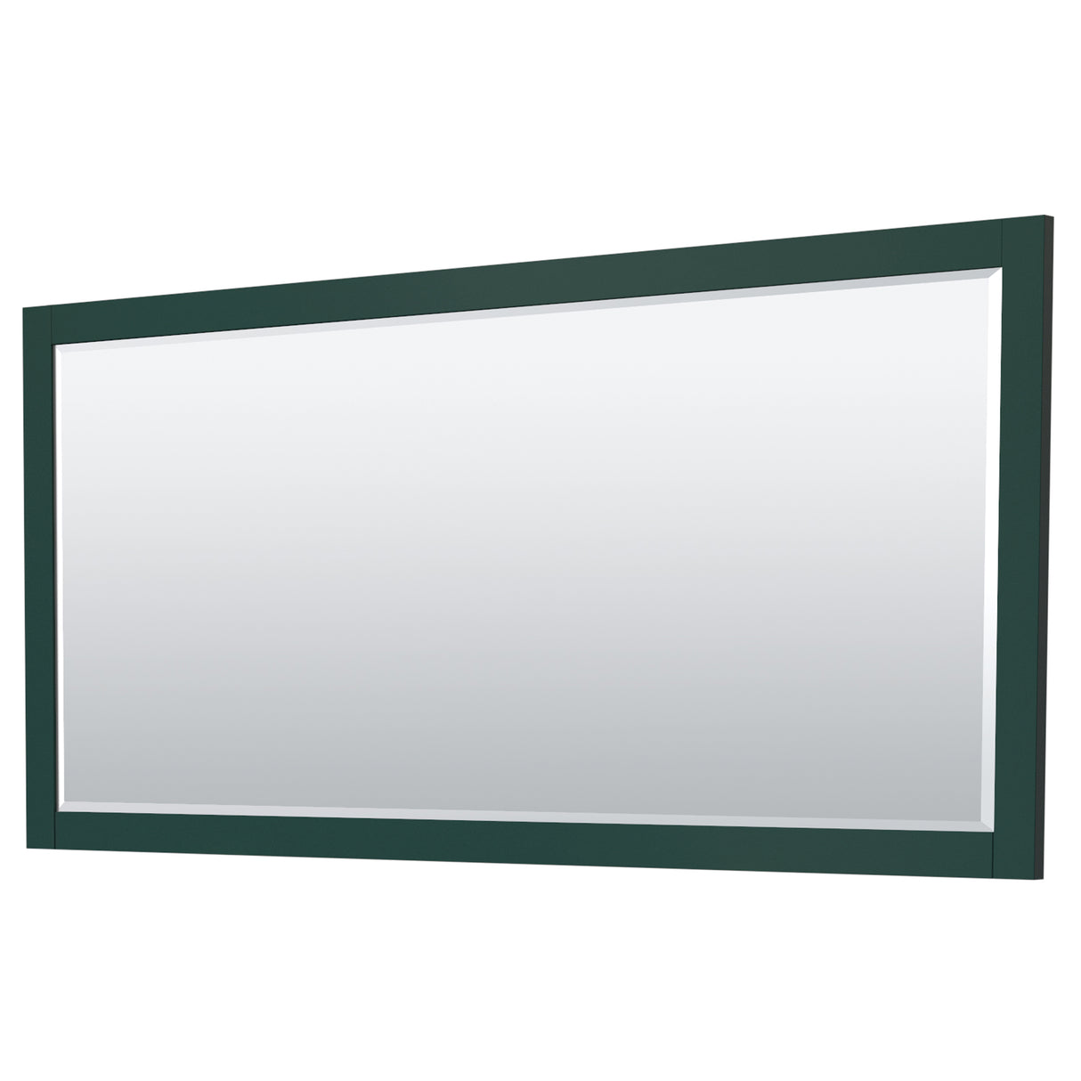 Miranda 84 Inch Double Bathroom Vanity in Green White Cultured Marble Countertop Undermount Square Sinks Matte Black Trim 70 Inch Mirror