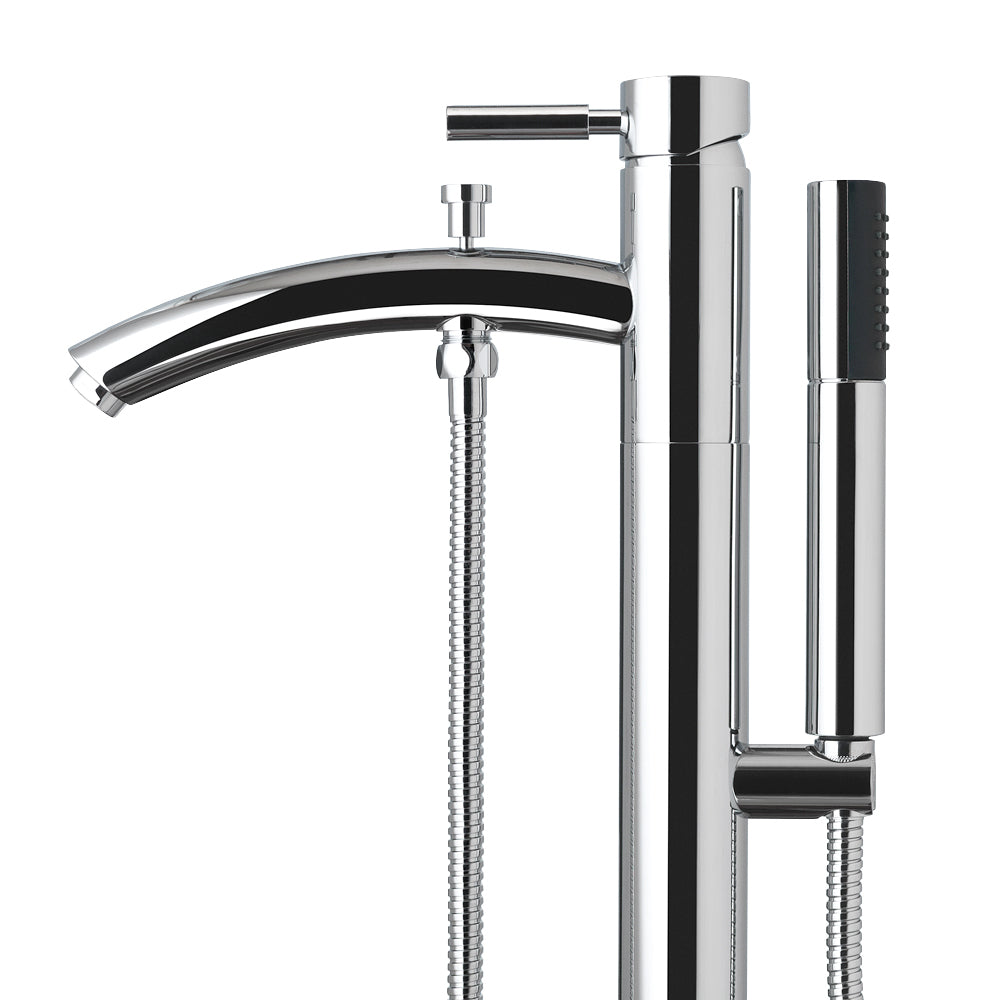 Floor-Mounted Taron Modern-Style Bathroom Tub Filler Faucet in Polished Chrome (Showroom Display for Sale)