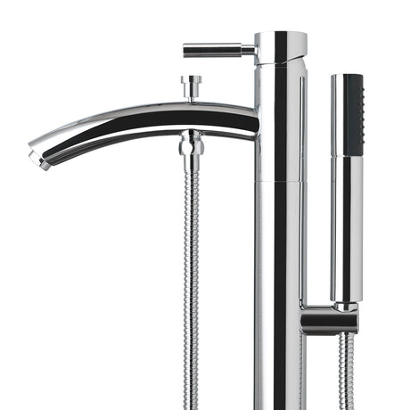 Floor-Mounted Taron Modern-Style Bathroom Tub Filler Faucet in Polished Chrome (Showroom Display for Sale)