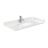 Miranda 42 Inch Single Bathroom Vanity in Dark Gray Carrara Cultured Marble Countertop Undermount Square Sink Matte Black Trim