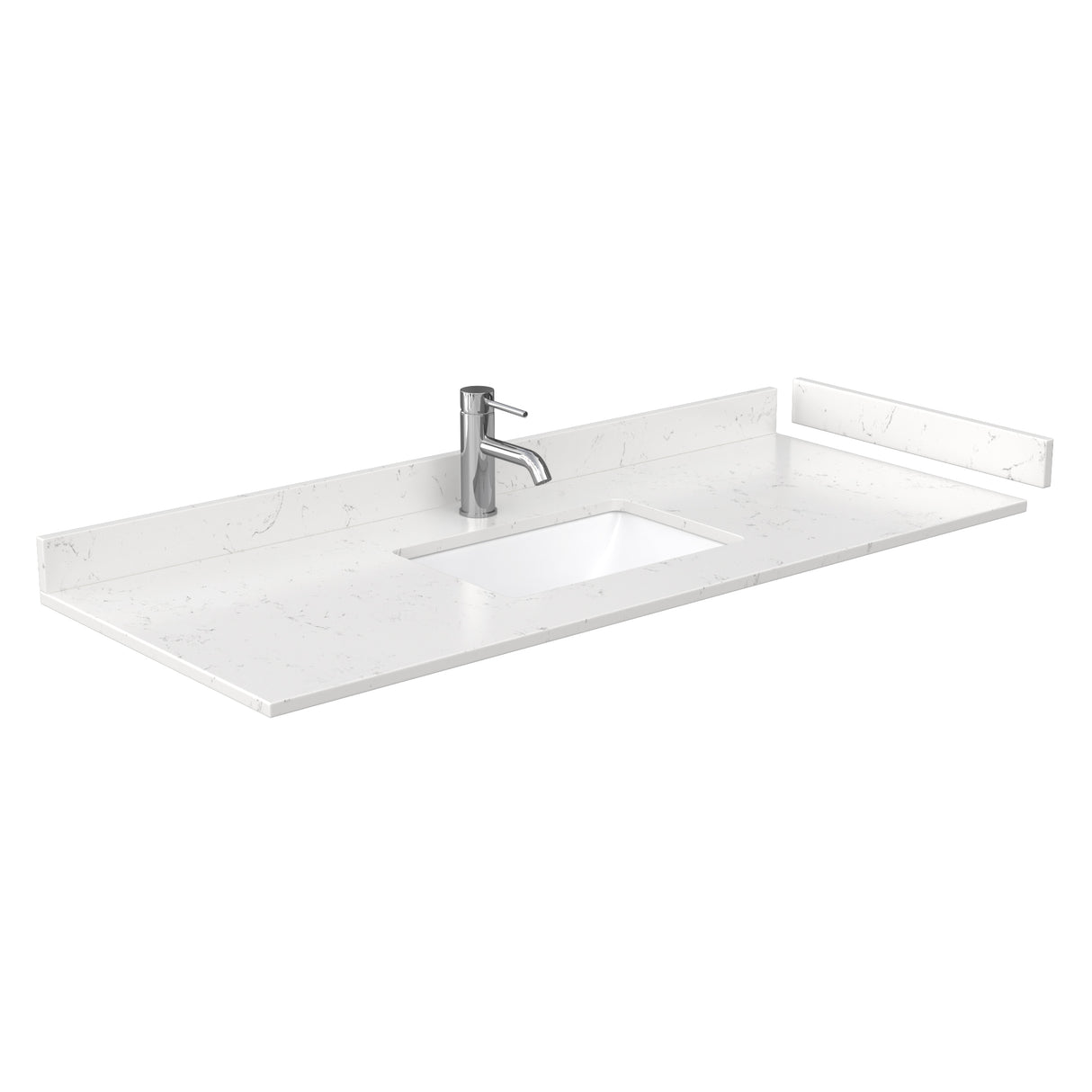 Beckett 54 Inch Single Bathroom Vanity in Dark Gray Carrara Cultured Marble Countertop Undermount Square Sink No Mirror
