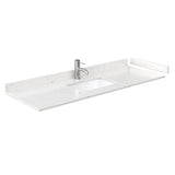 Icon 60 Inch Single Bathroom Vanity in White Carrara Cultured Marble Countertop Undermount Square Sink Brushed Nickel Trim 58 Inch Mirror