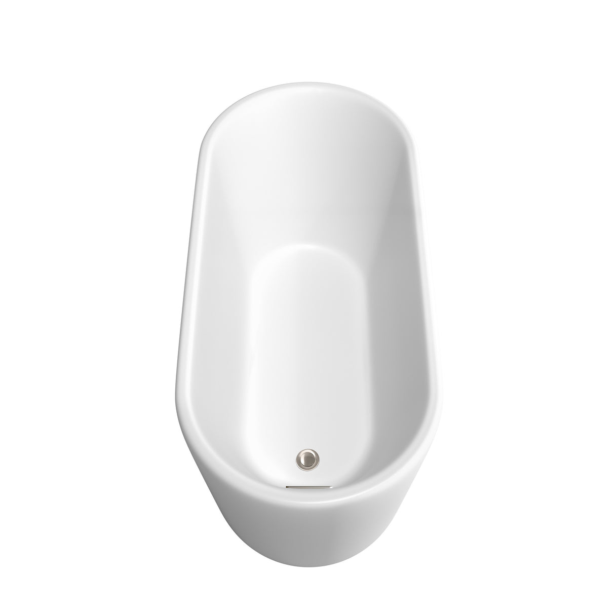Ursula 59 Inch Freestanding Bathtub in Matte White with Brushed Nickel Drain and Overflow Trim